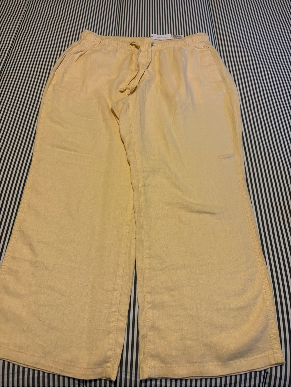 Banana Republic Pale Yellow Wide-Leg Linen Blend Pants Size PS NWT